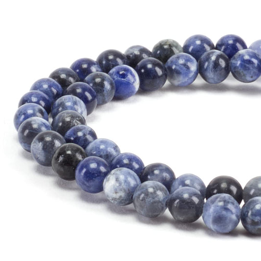 Cherry Tree Collection | 100PCS 6mm Sodalite Gemstone Round Beads for Jewelry Making | Includes Storage Box, Elastic String, and Needles