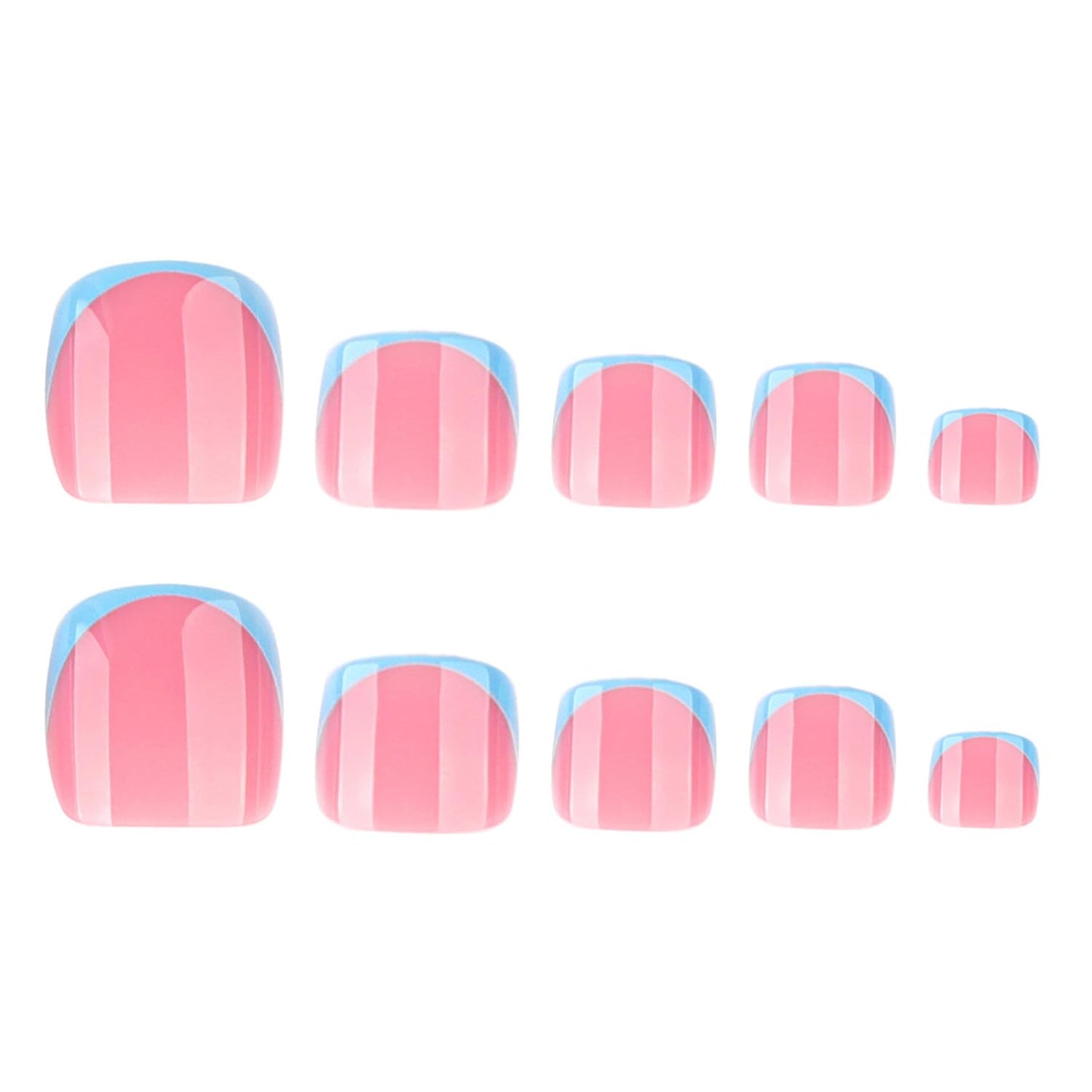 FIEONCIY Press on Toenails with Designs Acrylic Fake Nails for Toe Artificial False Nails with Charms Glue on Toe Nails for Spring Summer Stick on Toenails for Women Girls(JP3800)