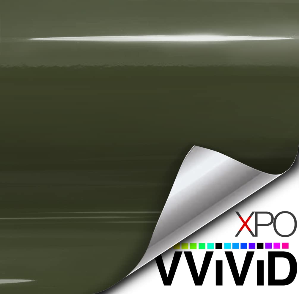 VViViD Gloss Military Green Premium Vinyl Wrap Film (50ft x 5ft)