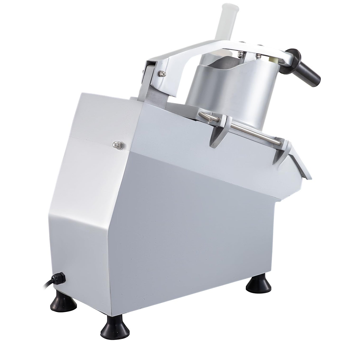 VEVOR Commercial Food Processor 2 Feeding Holes, 550W Electric Vegetable Slicer 1600 RPM, Stainless Steel Vegetable Processor Detachable 6-blades, 3mm/4mm/7mm Shred, 2mm/4mm Slice