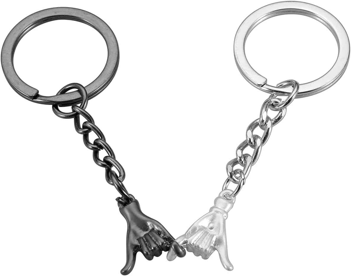 Pinky Promise Gift Matching Couple Gifts Valentines Day Gifts for Him Her Boyfriend Girlfriend Best Friend Matching Keychains for Couples Wife Husband One Year Anniversary Christmas Birthday Gifts