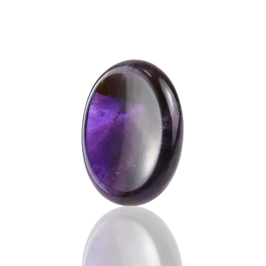 Nvzi Worry Stones Amethyst Crystal Rock, Chakra Crystals and Healing Stones, Oval Palm Stone, Thumb Stone, Crystals for Beginners, Spiritual Gifts for Women, Meditation Accessories (1PCS)