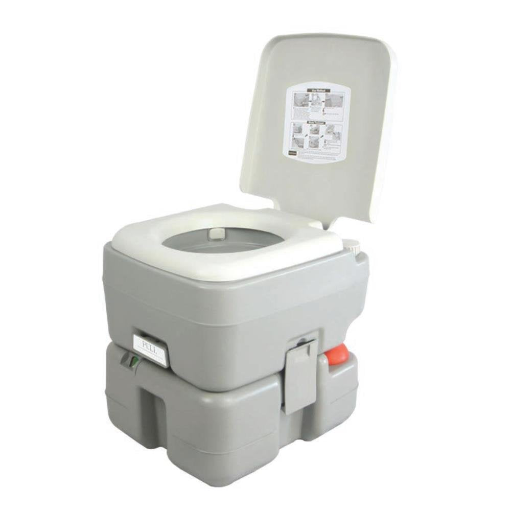 SereneLife SLCASN25 Portable Camping Sink w/Towel Holder & Soap Dispenser-30L Water Capacity & Portable Toilet with Carry Bag – Indoor Outdoor Toilet with CHH Piston Pump