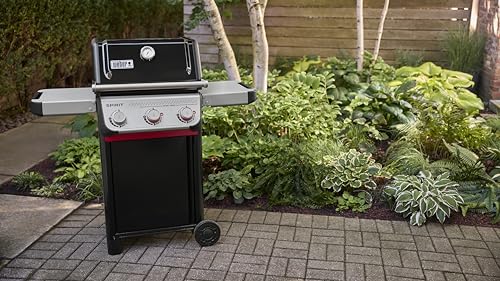 Weber Spirit E-325 Liquid Propane Gas Grill for Outdoor Cooking and BBQ, 3 Burners and 2 Boost Burners, Black – Porcelain-Enameled Cast-Iron Grates, Sear Zone
