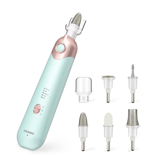 Professional Manicure Pedicure Kit, Electric Nail File Set, Cordless Electric Nail Drill Machine, 5 Speeds Hand Foot Care Tool for Nail Grind Trim Polish (Blue)