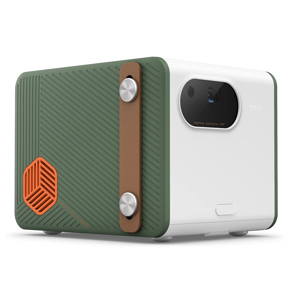 BenQ GS50 w/ carry bag1080p Wireless Outdoor 4K Supported Portable Projector | Bluetooth Speaker | IPX2 Splash & Drop Resistant | WiFi | Android TV | Chromecast & AirPlay | Auto Focus | 2D Keystone