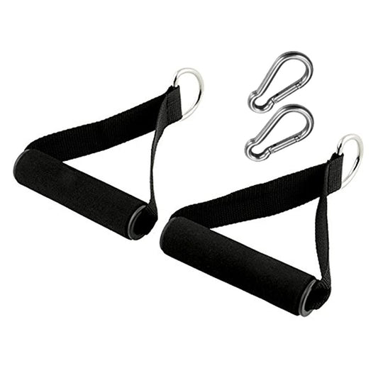 Premium Exercise Pull Handle Resistance Bands Handles with Solid Locks,Soft Foam Wrapped Heavy Duty Handles with Strong Nylon Belt Grips Fitness Strap for Yoga Exercise Gym Resistance Training-Black