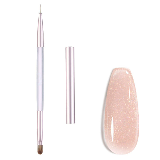 Beetles Nail Art Brush for Builder Double-Ended Gel Nail Art Design Pen Painting Tools Fingernail Brush Nails Cleaning Brush Nails Liner Brush Salon Diy at Home