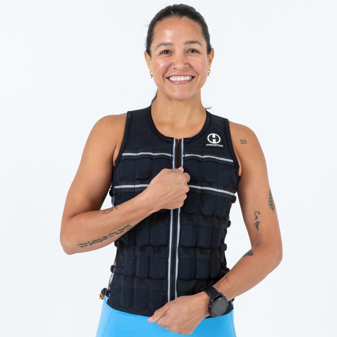 Hyperwear Hyper Vest ELITE Fully Adjustable Weight Vest - Stretch CORDURA® Fabric YKK Zipper Thin Steel Weights - Weighted Vests for Running, Strength, Endurance, Walking (20 lbs MEDIUM)