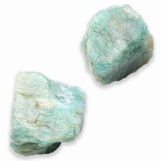 2PCS Natural Raw Stone Healing Crystals Bulk, Gemstones for Reiki, Meditation, Home Decor, Garden Fountain Rocks (Amazonite)