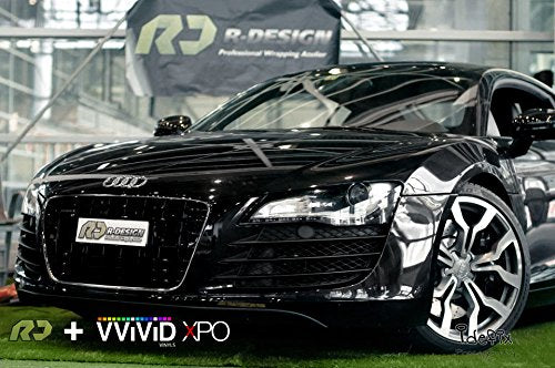 VViViD Black High Gloss Realistic Paint-Like Microfinish Vinyl Wrap Roll XPO Air Release Technology (25ft x 5ft)