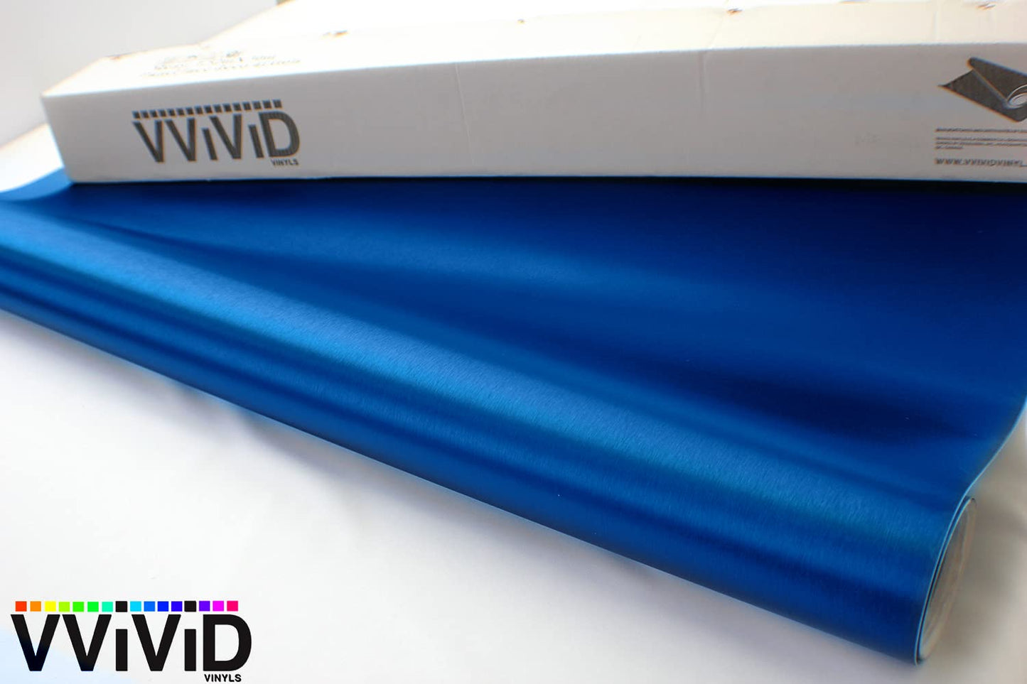 Metallic Blue Brushed Metal Vinyl Wrap Roll with VViViD XPO Air Release Technology (50ft x 5ft (Full Car Wrap Roll))