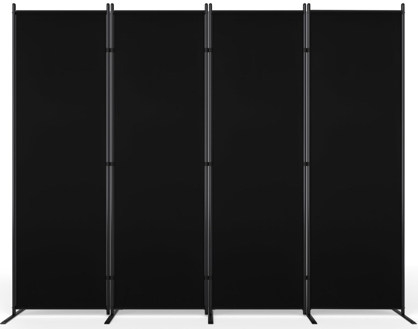 AKTOP 4 Panel Room Divider, 6FT Portable Wall Divider for Room Separation, 88"W Fabric Partition Room Dividers and Folding Privacy Screens, Freestanding Room Separators for Home Office Bedroom, Black