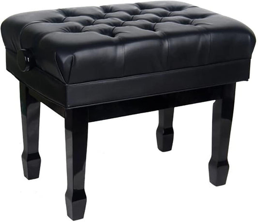 GAZOGJ Piano Stool Piano Bench Dressing Table Stool Luxury Leather Piano Stool Solid Wood Piano Bench with Large Storage Box, Adjustable Height, Comfortable and Ergono