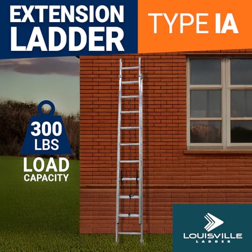 Louisville Ladder 24-foot Aluminium Extension Ladder, 300-Pound Load Capacity, Type IA, AE2224