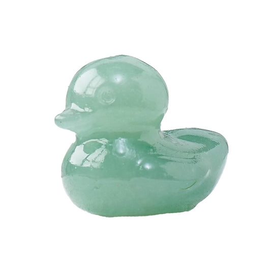 Runyangshi 1PCS Duck Figurine Statue Natural Crystal Green Aventurine Duck 1.18" Healing Crystal Stone Hand Carved Lucky Duckling Sculpture Home Desk Office Decoration Duck Lover Gift