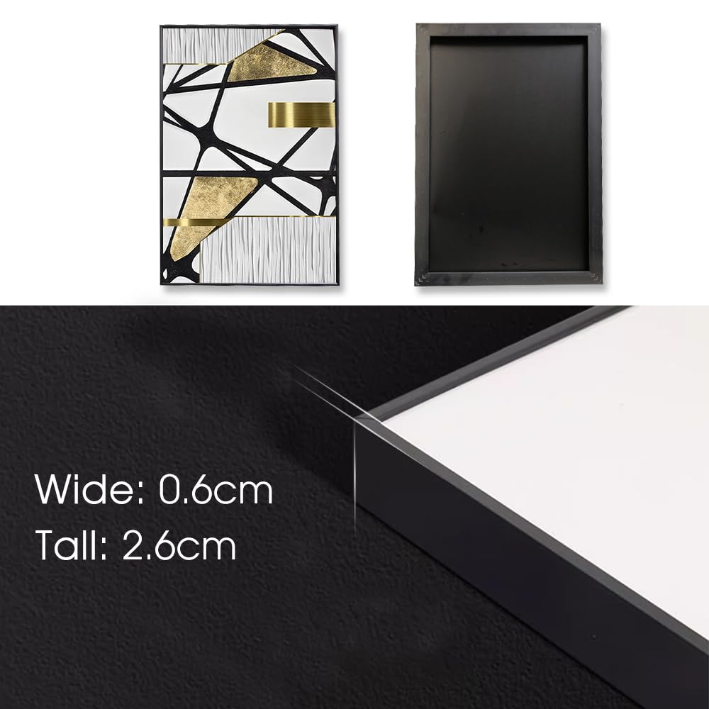 QKF large bright abstract geometric wall decoration, modern minimalist black and white wall art, suitable for bedroom, living room, bathroom, office, home poster printing 20 "X 28" inch 3-piece set