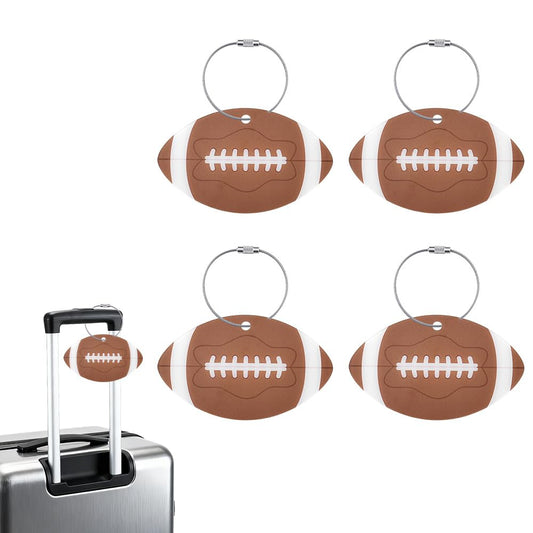Sport Football Luggage Tags Bulk Rugby Travel Bag Labels Suitcase Tag Travel Suitcase Identification Tags for Luggage Baggage Name Tag for Air Travel Football Lover Christmas Gifts for Men Women