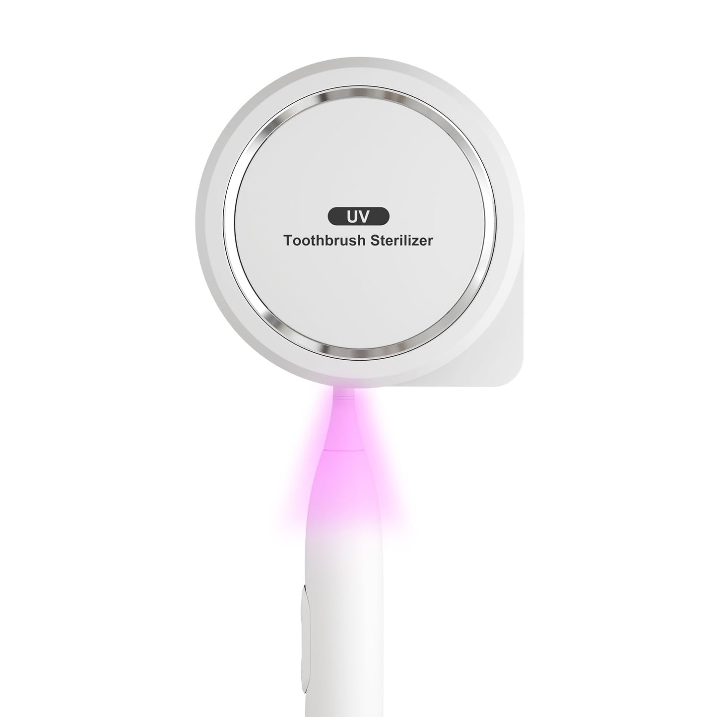 UV Toothbrush Sanitizer Holder, Toothbrush Sanitizer and Holder Cover Caps with Fan Drying, Rechargeable Portable Toothbrush Cleaner Case Fits Most Electric and Manual Toothbrushes (White)