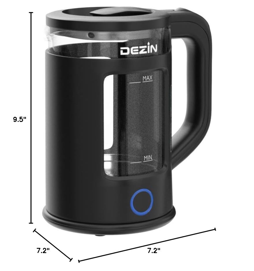 Dezin Electric Kettle with Keep Warm Function, BPA Free Window-Glass Double Wall Design Electric Tea Kettle, Bicolor LED, 1.5L Hot Water Kettle with Auto Shut-Off and Boil Dry Protection Tech