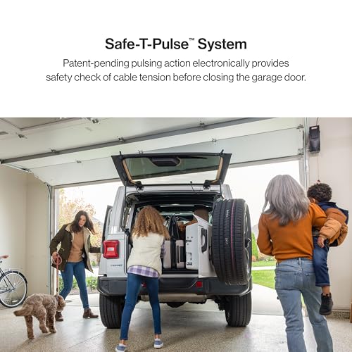 Genie B6172H Wall Mount Smart Garage Door Opener, DC Motor Lifts up to 14ft high 850lbs, Black