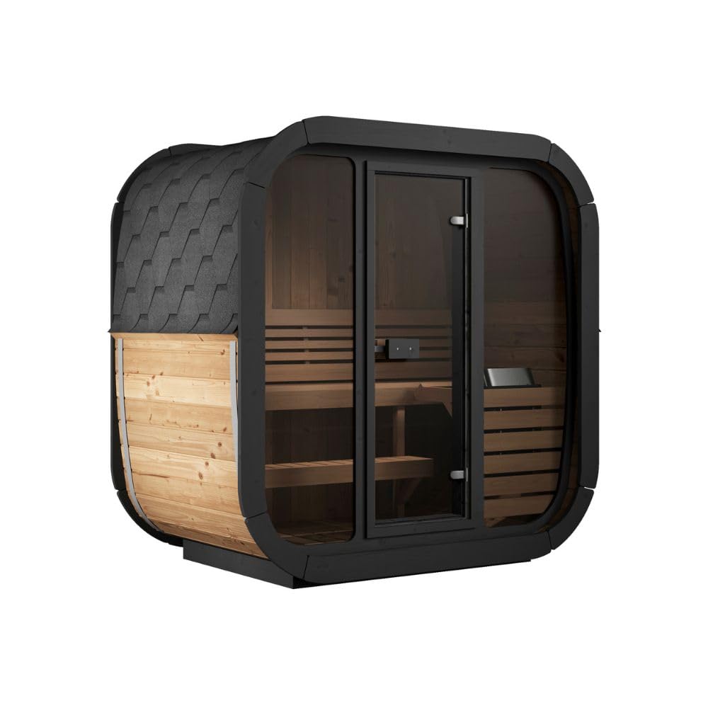 saunalife Model CL4G, Cube-Series Outdoor Home Sauna Kit, Up to 3 Persons (Sauna Heater and Sauna Stones Included)