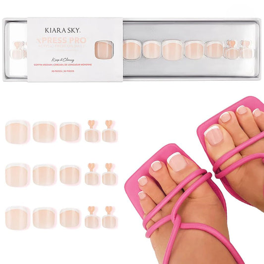 KIARA SKY 100% Acrylic Press On Nails - Chrome Press On Nails | Long-Lasting, Easy Application, Salon-Quality Instant Manicure for Nail Art DIY | 15 sizes - 30 piece Kit