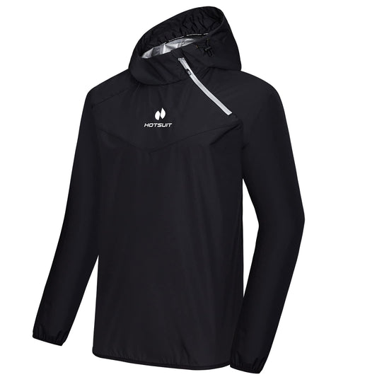 HOTSUIT Sweat Suits Sauna Suit Men Weight Loss Gym Exercise Workout Jacket, Black, XXL