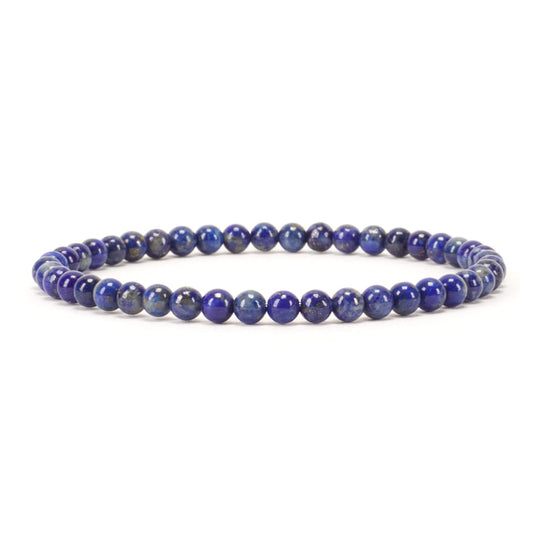 Cherry Tree Collection - Small, Medium, Large Sizes - Gemstone Beaded Bracelets For Women and Men - 4mm Round Beads (Lapis, Small)