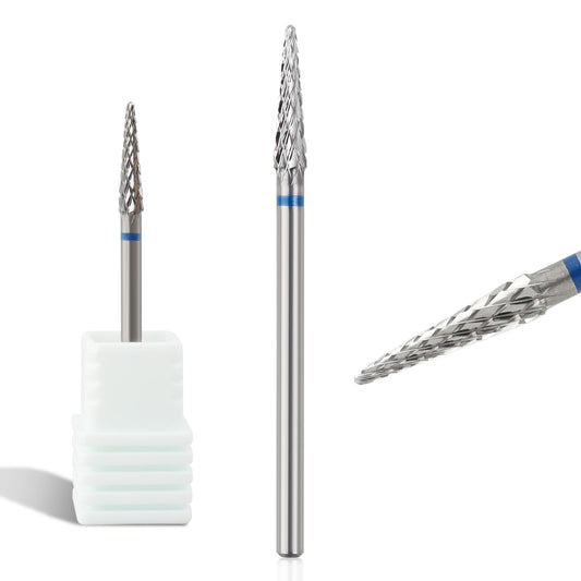 Qunzhao Tungsten Steel Nail Drill Bits, Professional Manicure Tools (03 M-Conical ball bit)