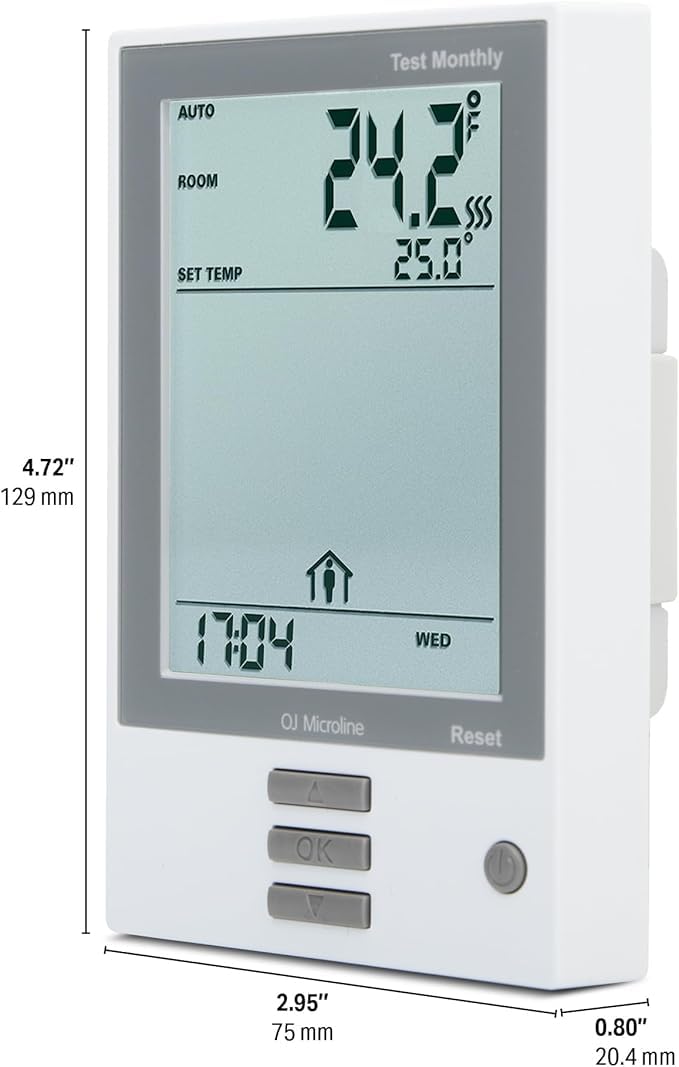 Stelpro Heated Floor Thermostat | Concerto PROGRAMMABLE for Electric Radiant in-Floor Heating | Easy Scheduling & Precise Control | Class A GFCI | 120V/208V/240V | Includes Floor Sensor | White