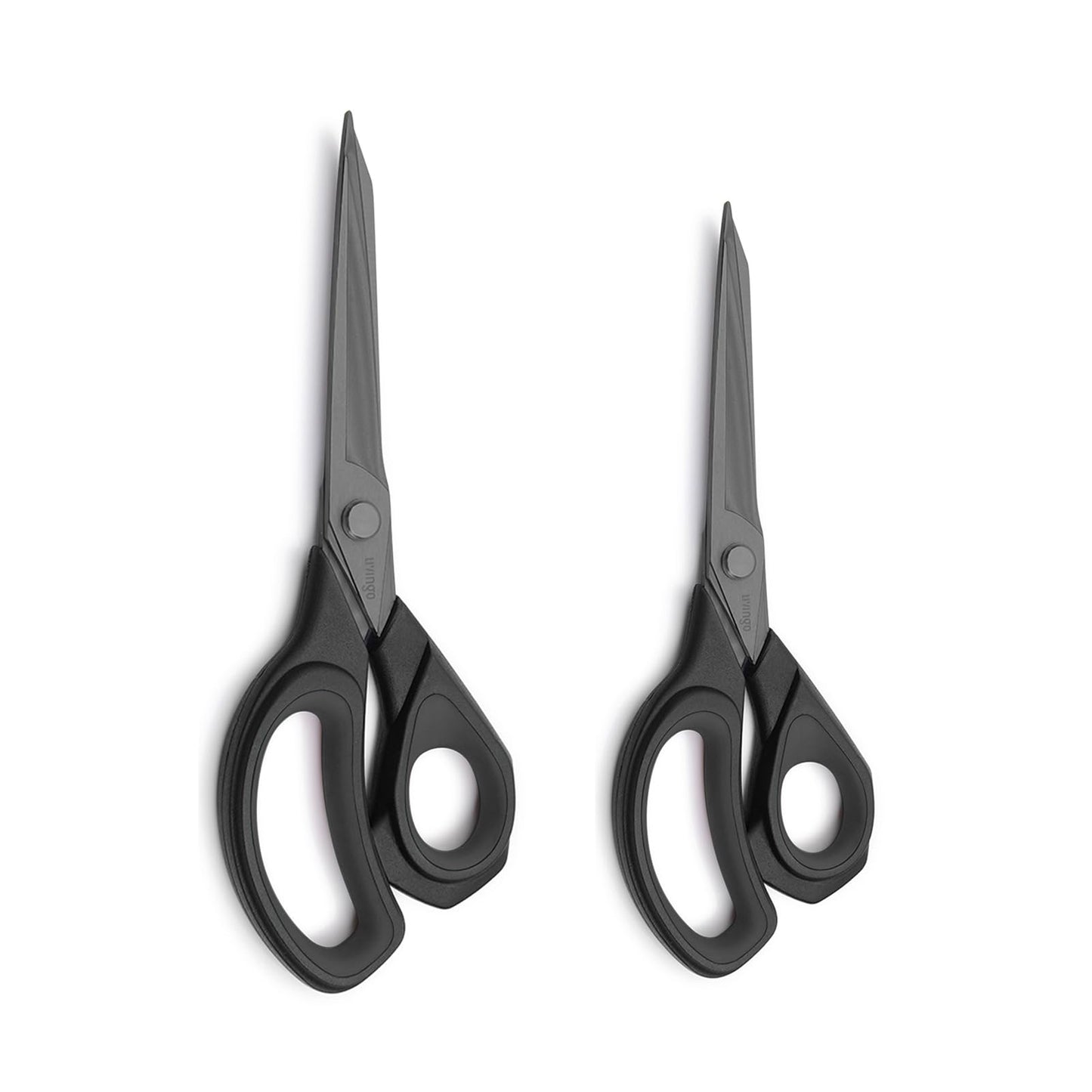 LIVINGO 2 Pack Sewing Fabric Scissors: Titanium Coated Forged Sharp Heavy Duty Shears All Purpose for Tailor Dressmaking Crafting Cutting Clothes Leather, 8.5" & 9.5", Black