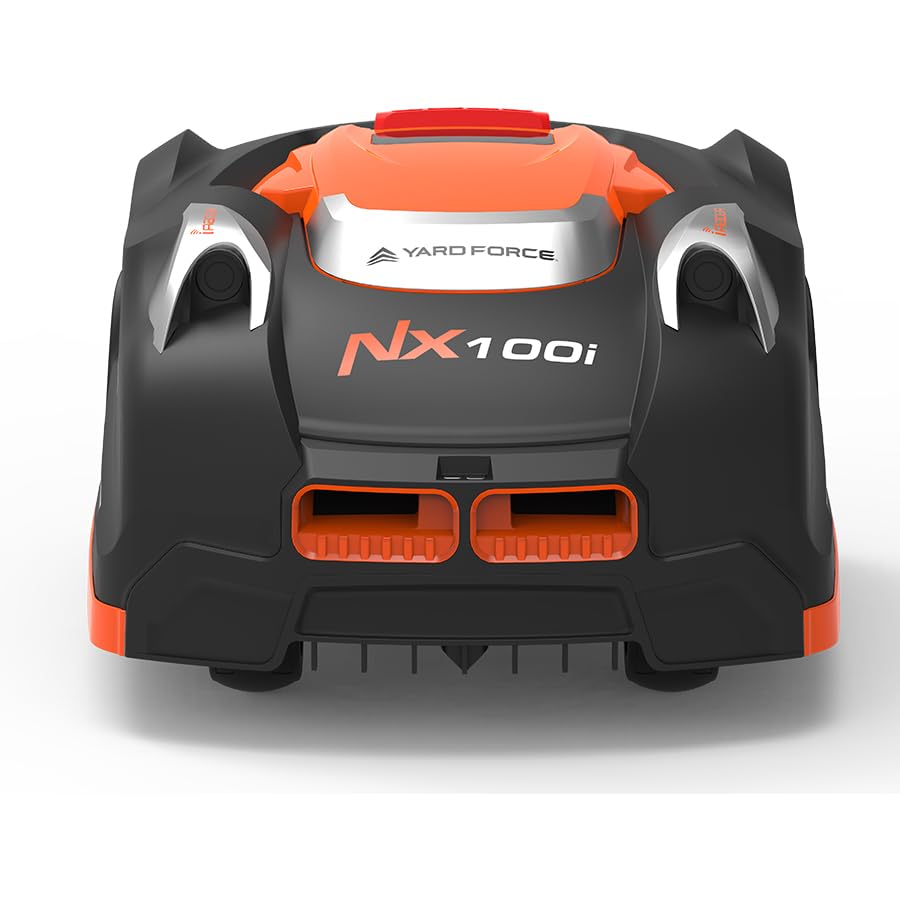 Yard Force NX100i Robotic Mower with Wi-Fi Connection, 28V Battery, App Control, Automatic Mowing and Charging (1/4 Acre Wired)