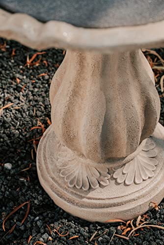 XBrand 51" 3-Tier Outdoor Waterfall Fountain, Weather-Resistant Resin Freestanding Water Feature with Pump, Beige