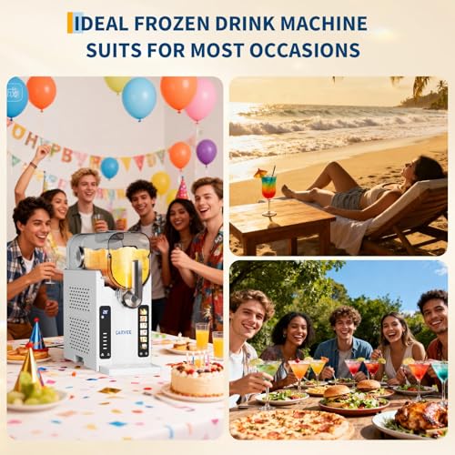 Slushie Machine for Home, 88 oz Ice-Free Frozen Drink Machine with 6 Preset Programs, Margarita Machine with Self-Cleaning Function, Slushy Maker for Frozen Margaritas, Cocktails, Frappés