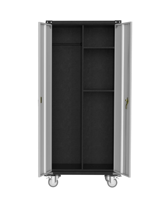 IDEALHOUSE 71" Black Metal Storage Cabinet with Lock - Heavy Duty Garage & Pantry Cabinet with 4 Adjustable Shelves, Secure Organization Cabinet for Office, Home, Shop