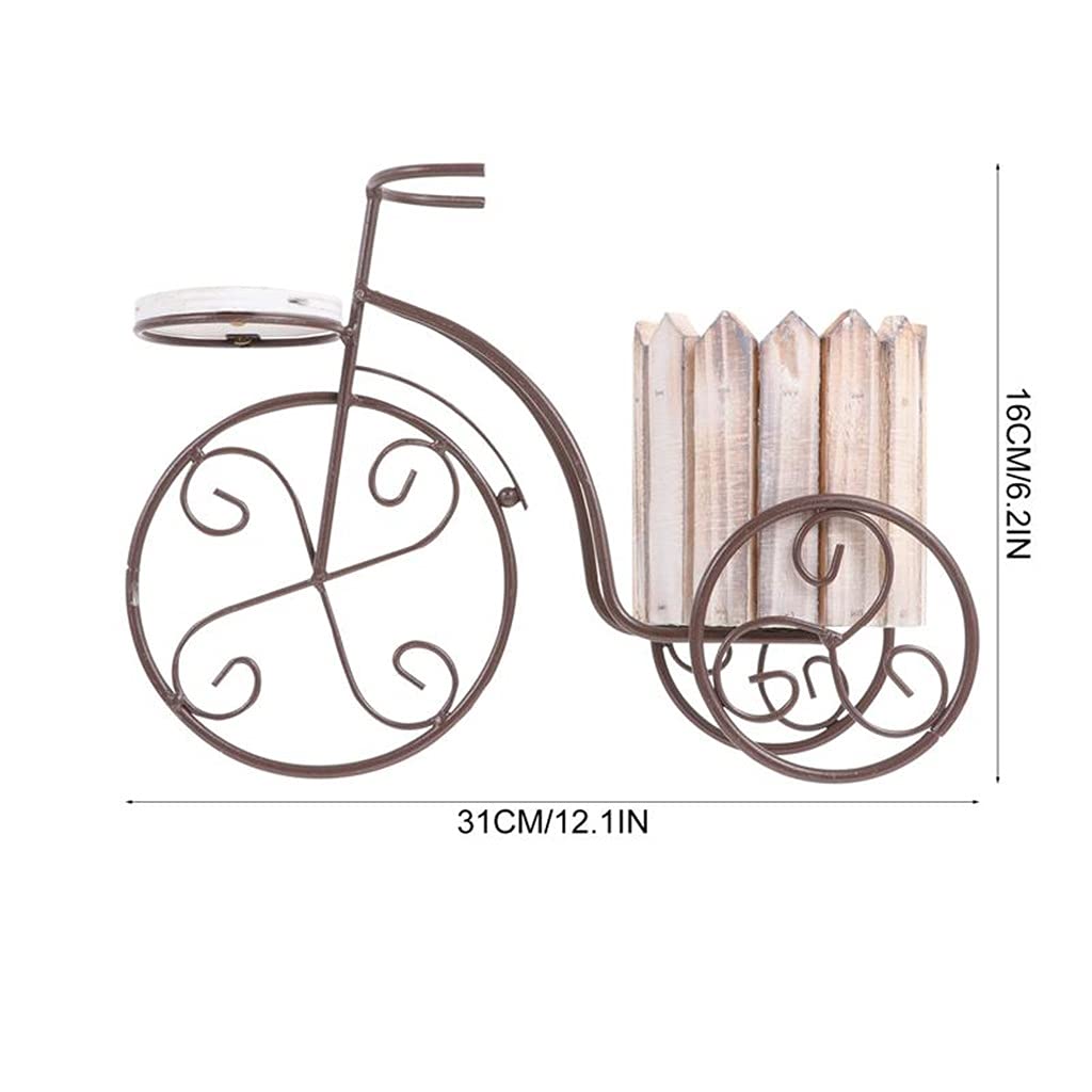 MVBCXZXAZ Plant standWrought Iron Plant Stand Rustic Style Bike Flower Pot Cart Holder Flower Basket