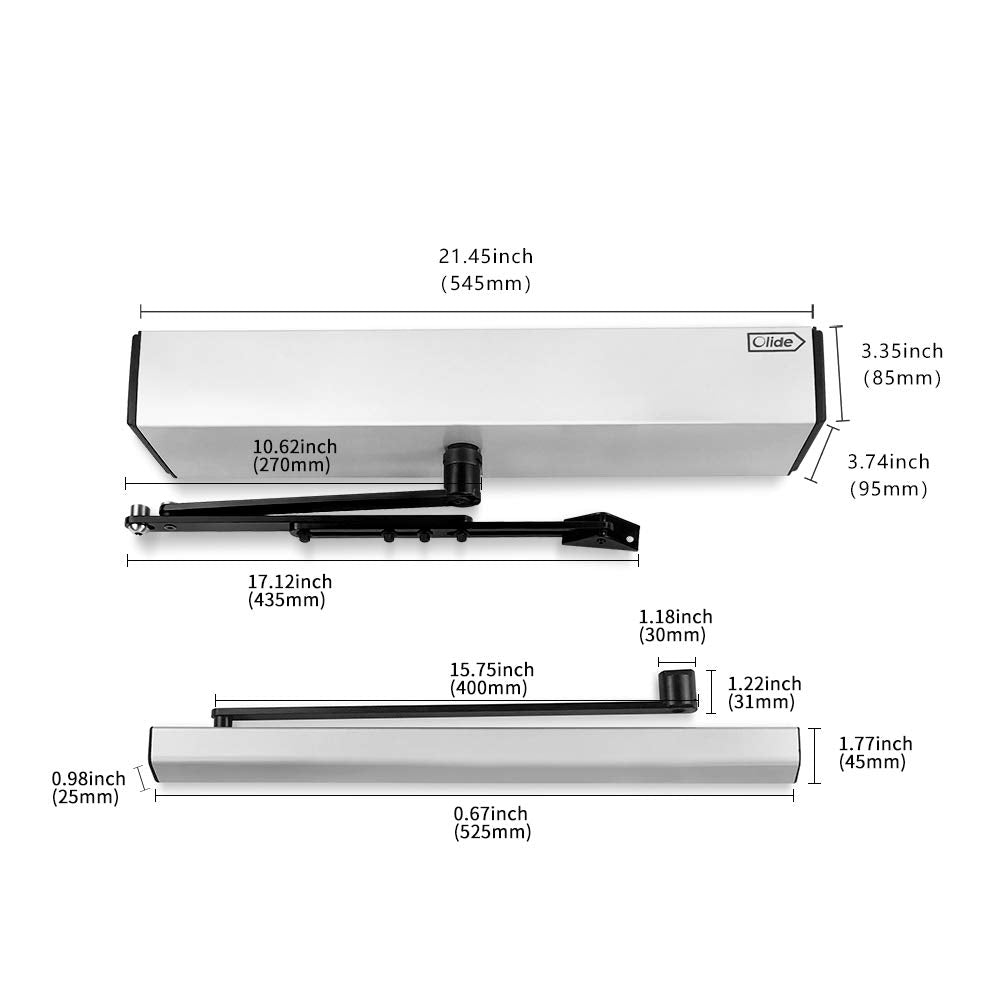 Olideauto DSW120 Automatic Door Opener for Handicapped with Wired Stainless Steel Handicap Push Buttons