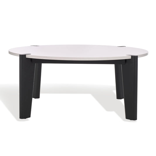 SAFAVIEH Couture Collection Garcia Black/White Marble Top Round Coffee Table
