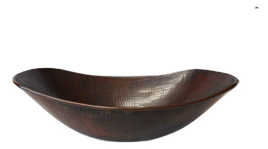 Simply Copper 17" Oval Copper Sleigh Bath Sink Perfect for Barrel Installation