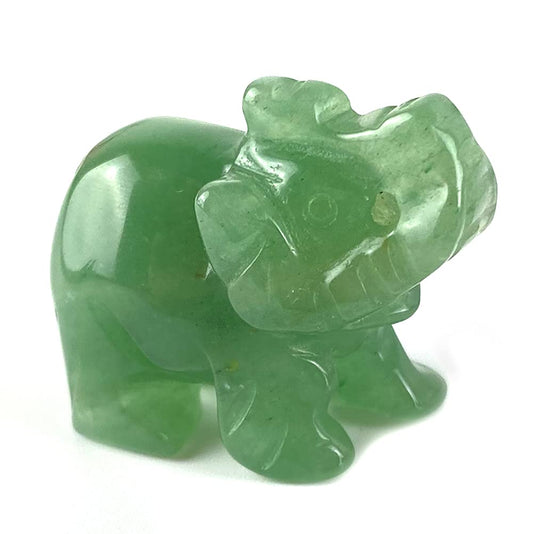 Ouubuuy Green Aventurine Crystal Elephant Pocket Guardian Figurine Elephant Statue 1.5 inch for Healing Reiki Spiritual Gift Cute Meditation Office Room Desk Decor