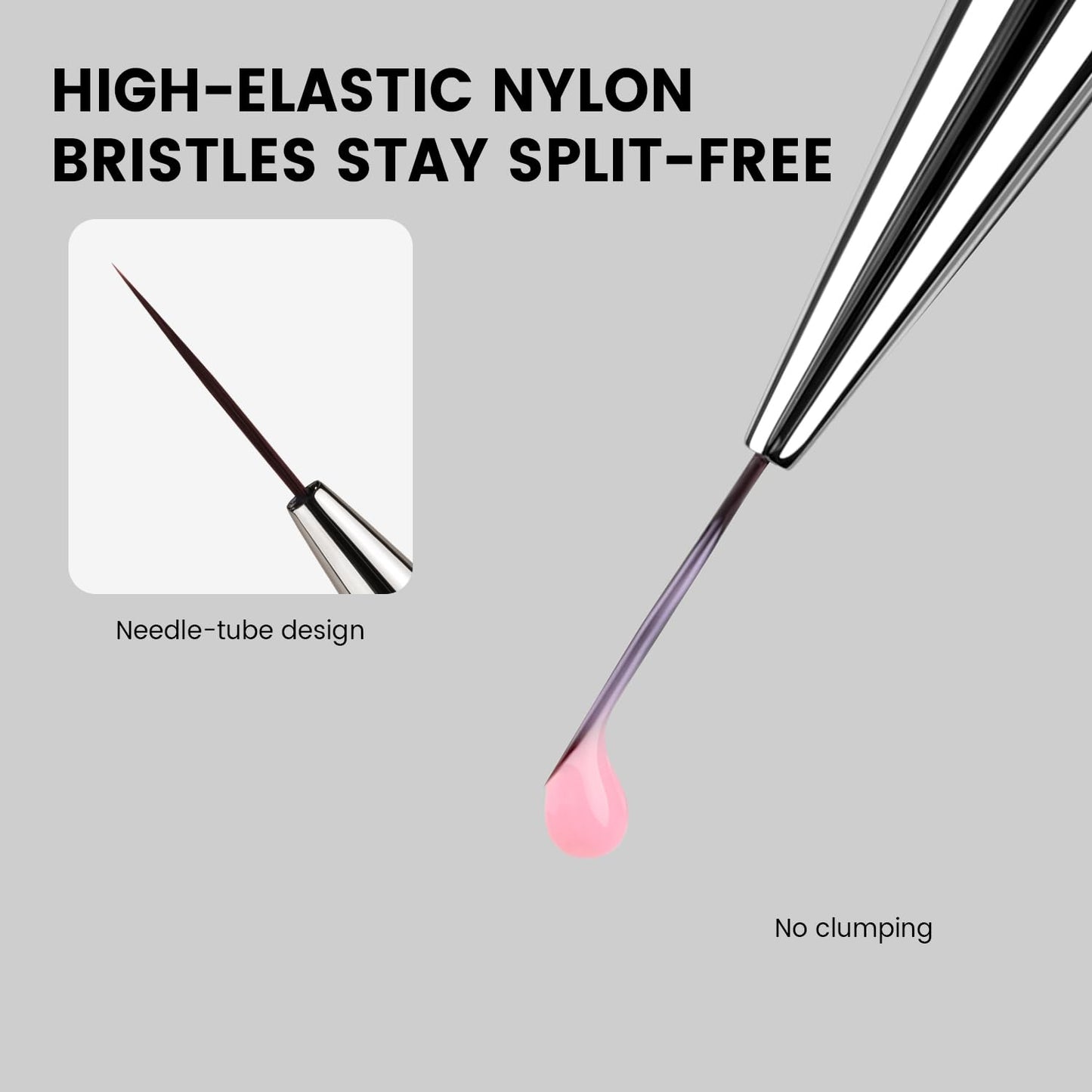 YOKEFELLOW EliteAlly Nail Art Brushes,12mm Slim Nail Art Liner Brush for Long Lines Nail Art Painting Manicure Design Professional Nail Art Tool(EA06 LINER-L)