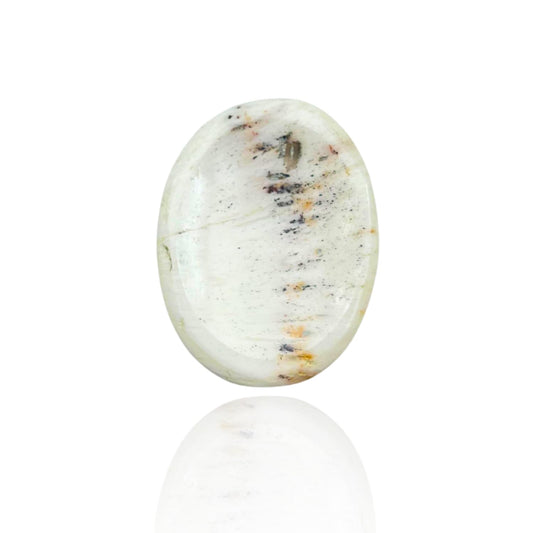 GEMSCITE Scolecite Thumb Worry Stones Metaphysical Gemstone Crystal Healing Reiki Men Women Gift Feng Shui Positive Energy Love Wellness Palm Stones Wicca Powerful
