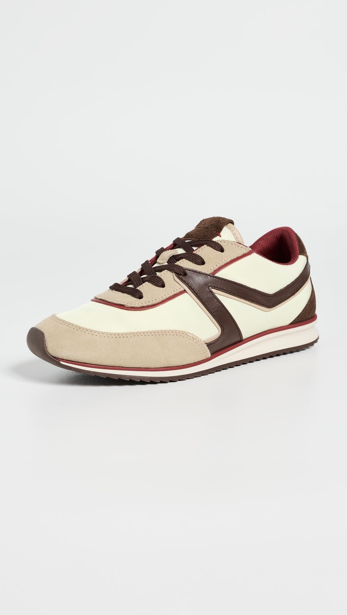 rag & bone, Women's, Retro Trainer Sneakers, Cream/Dark Brown, 5, Medium