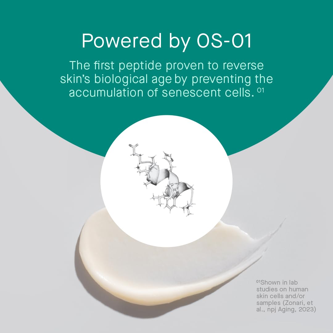 oneskin EYE OS-01 Peptide Topical Supplement | Skin Longevity Age Reversal Eye Cream | Safe for Sensitive Skin, Fragrance-Free, 20 mL / 0.67 oz