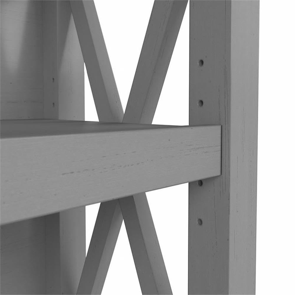Bush Home Key West Small 2 Shelf Bookcase in Cape Cod Gray, Compact Home Organizer, Vertical Storage Solution, Bookshelf for Office or Living Room