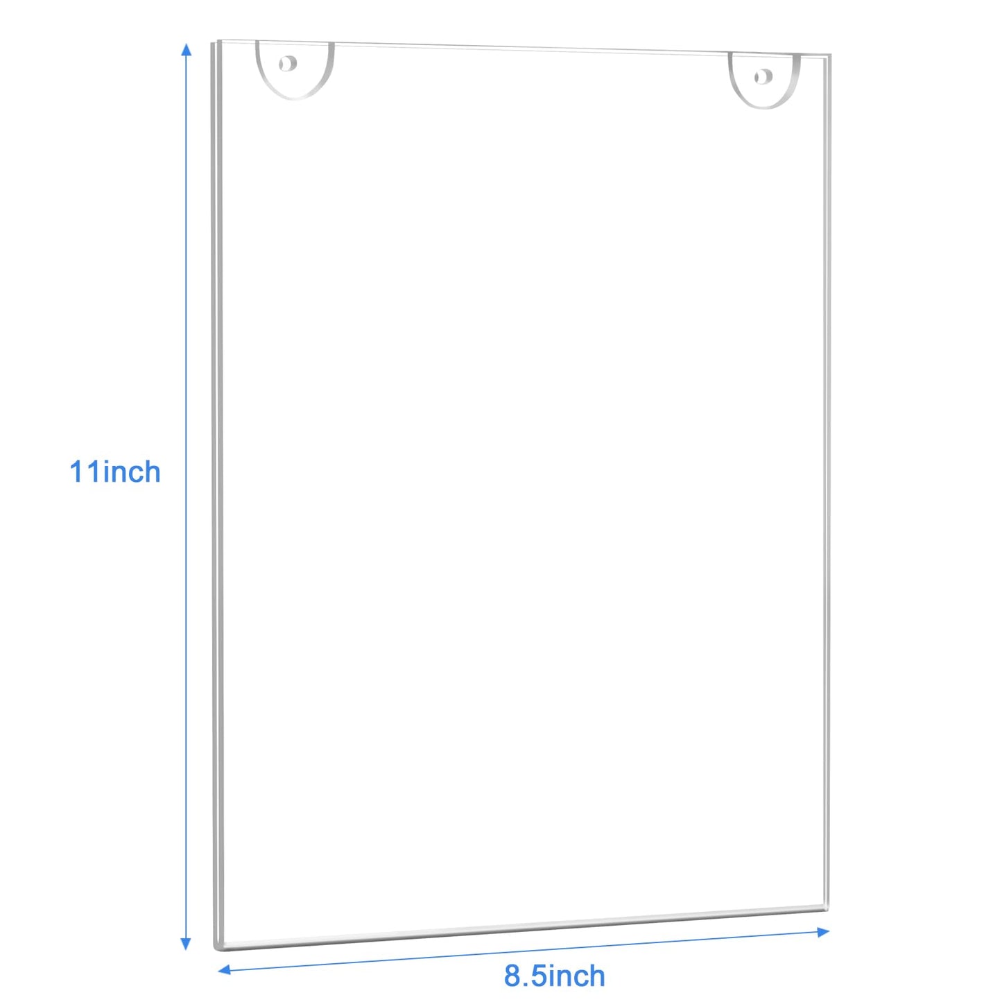 Ludery Acrylic Sign Holder 8.5 x 11 Vertical, Wall Mount Document Holder, Clear Plastic Picture Frame with Tape Adhesive and Screws for Office, Home, Store, Restaurant - 6 Pack