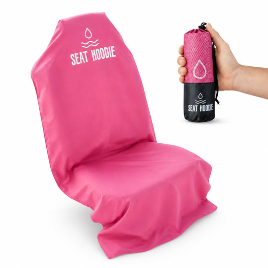 Seat Hoodie Car Seat Towel | Premium Microfiber Towel Seat Covers for Cars | Universal Fit & Machine Washable | Portable Car Seat Towel Cover After Gym, Yoga, Beach Cover Pink