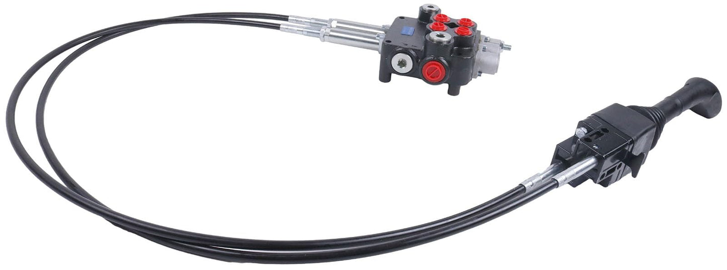 Solarhome Hydraulic Control Valve Kit,Cable Remote Control Valve Kit with 2 Spool Valve 80lpm/ 21gpm and 2 Cables Remote Joystick