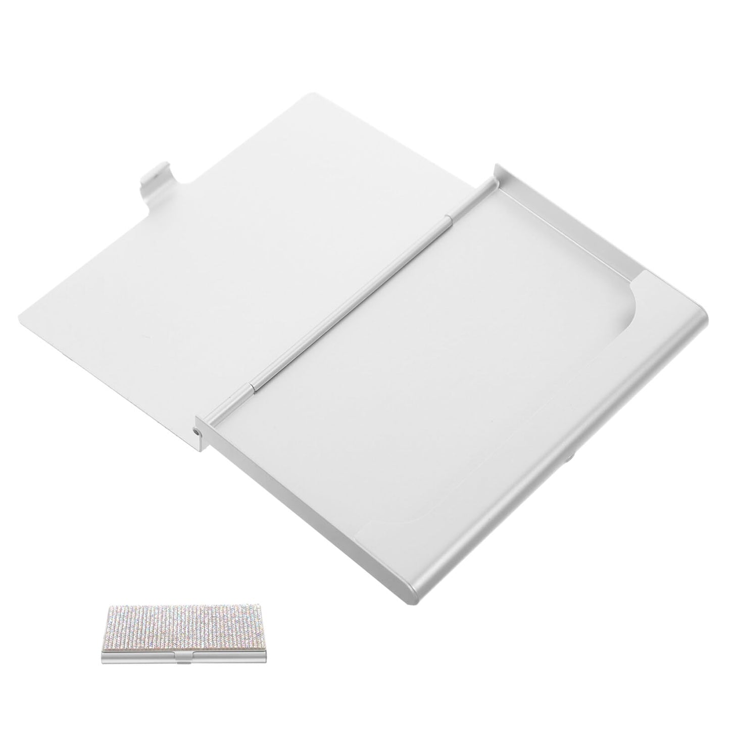 SHINEOFI Rhinestone Business Card Holder Portable Metal Cards Organizer Box Compact Office Card Storage Case 3.62X2.28X0.31In for Professionals